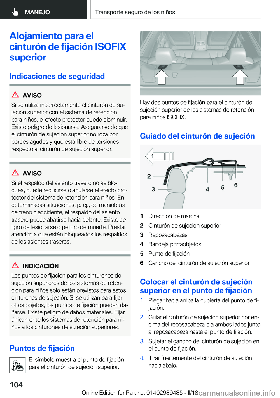 BMW M3 2018  Manuales de Empleo (in Spanish) �A�l�o�j�a�m�i�e�n�t�o��p�a�r�a��e�l�c�i�n�t�u�r�