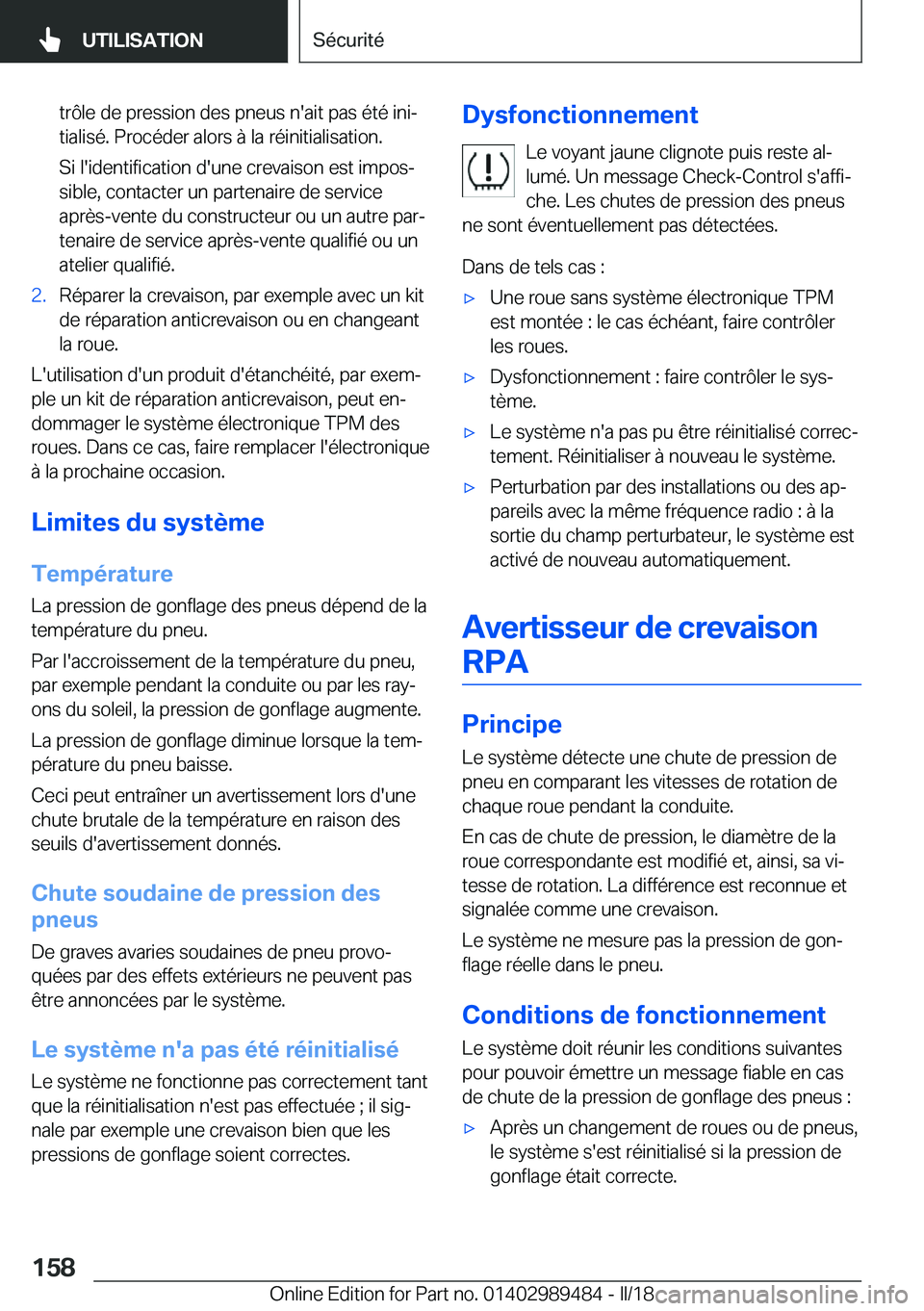 BMW M3 2018  Notices Demploi (in French) �t�r�