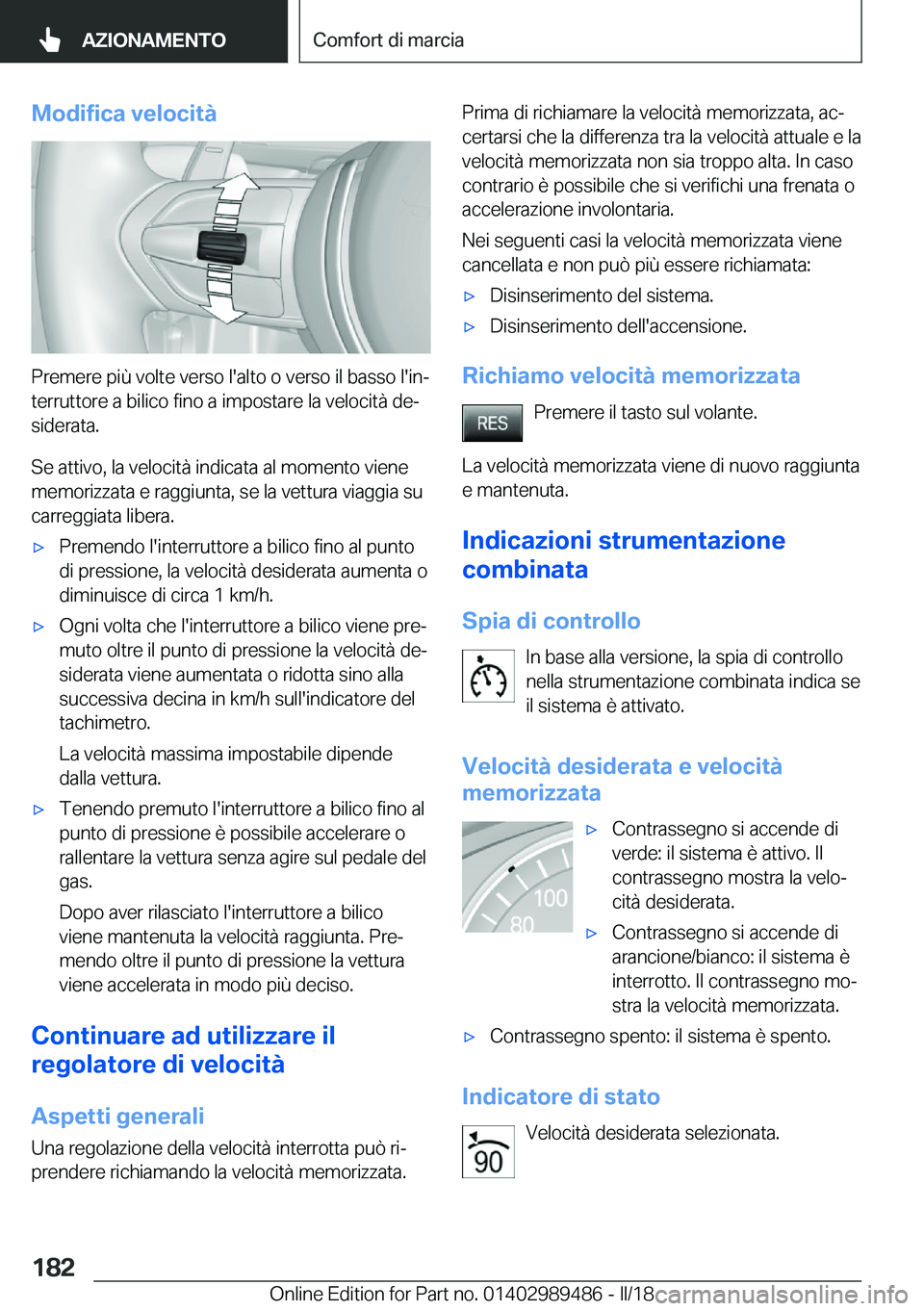 BMW M3 2018  Libretti Di Uso E manutenzione (in Italian) �M�o�d�i�f�i�c�a��v�e�l�o�c�i�t�
