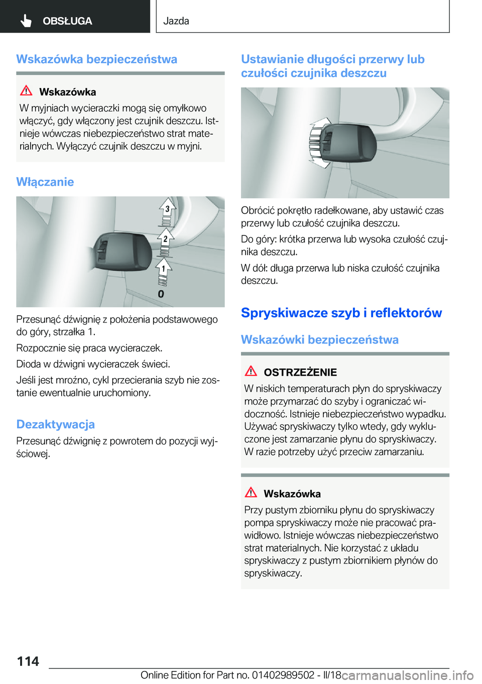 BMW M3 2018  Instrukcja obsługi (in Polish) �W�s�k�a�z�