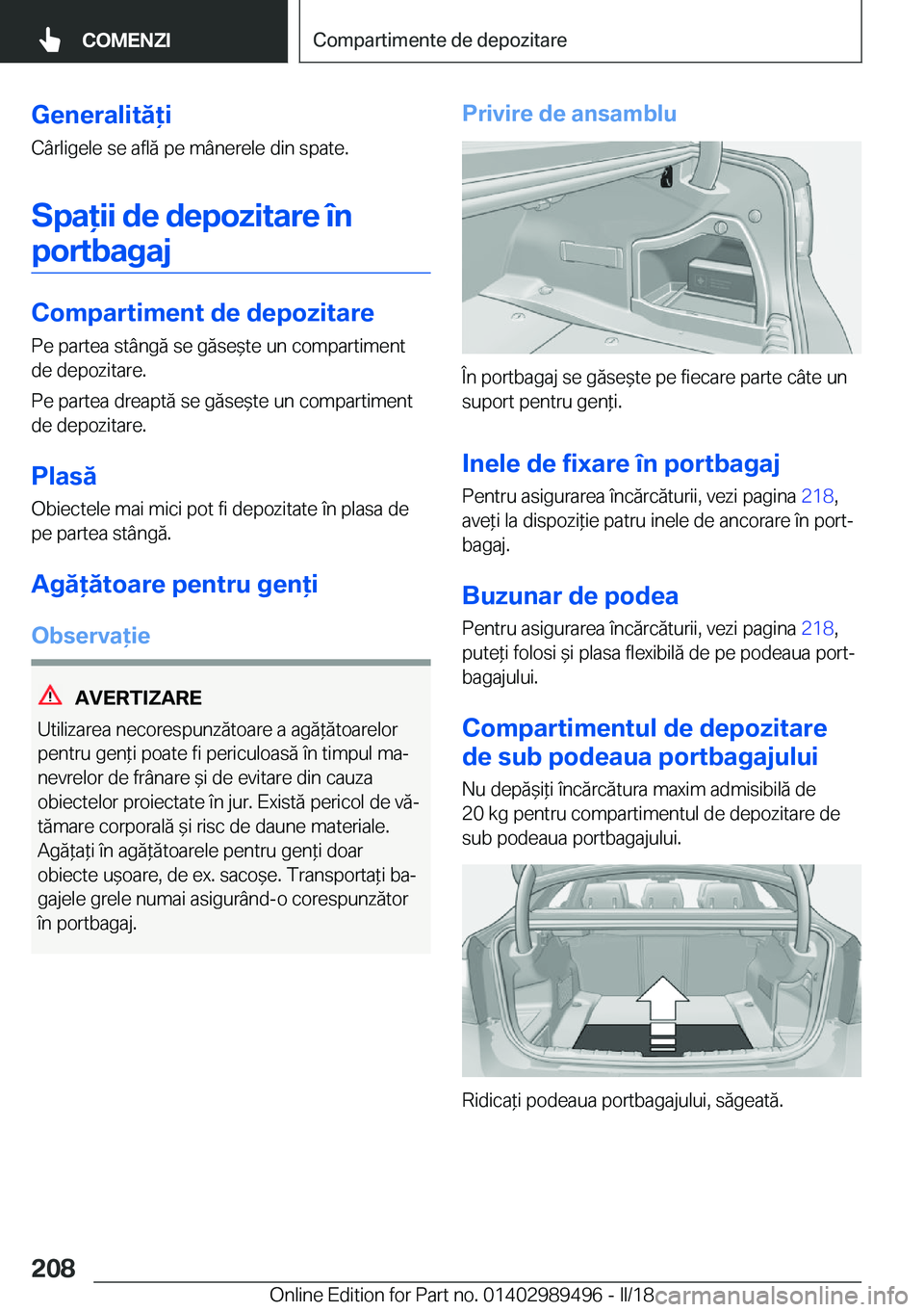 BMW M3 2018  Ghiduri De Utilizare (in Romanian) �G�e�n�e�r�a�l�i�t�