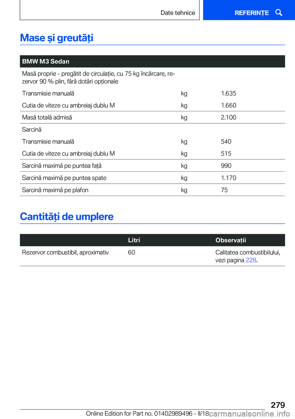 BMW M3 2018  Ghiduri De Utilizare (in Romanian) �M�a�s�e�&�i��g�r�e�u�t�