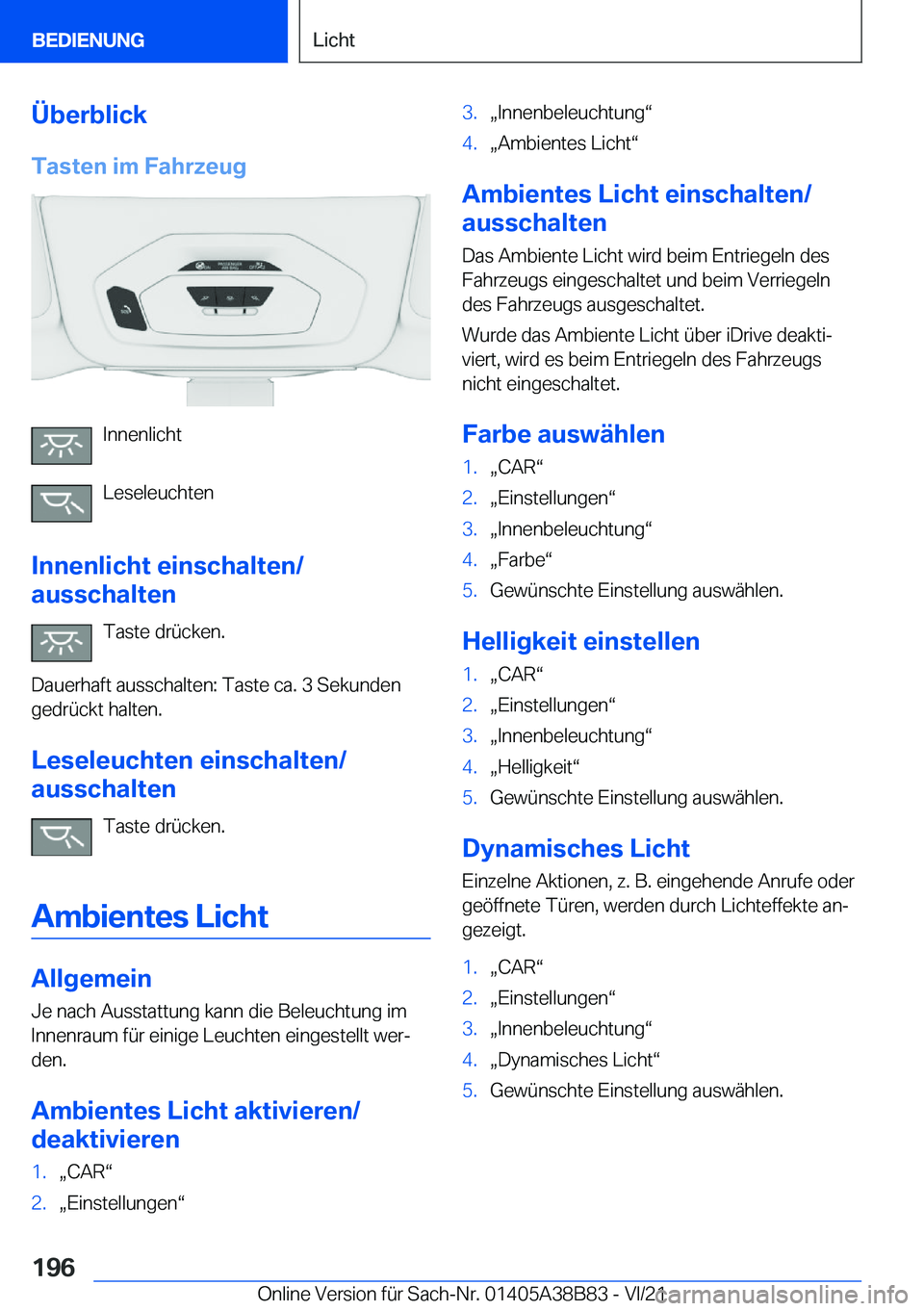 BMW M4 2022  Betriebsanleitungen (in German) �