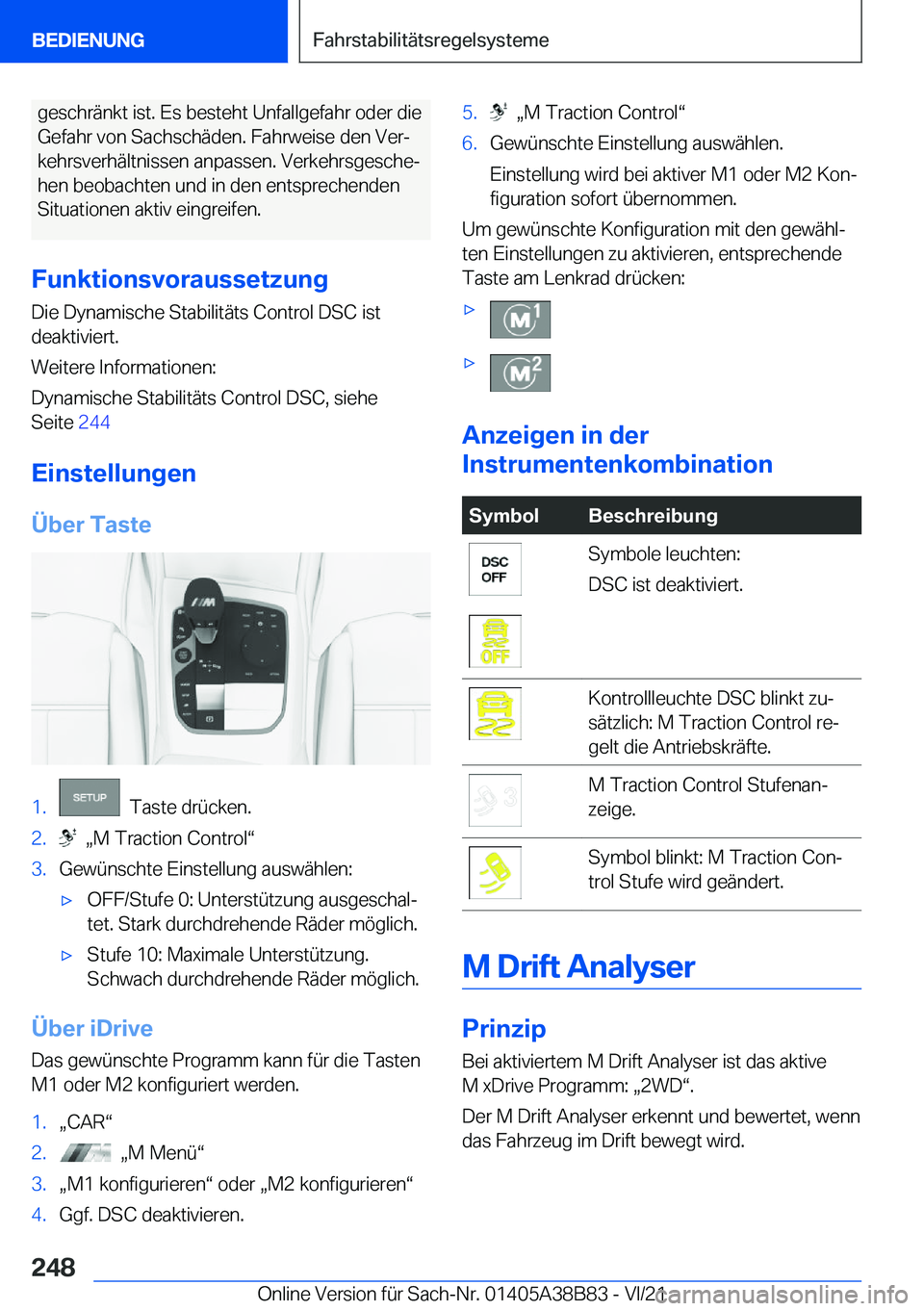 BMW M4 2022  Betriebsanleitungen (in German) �g�e�s�c�h�r�