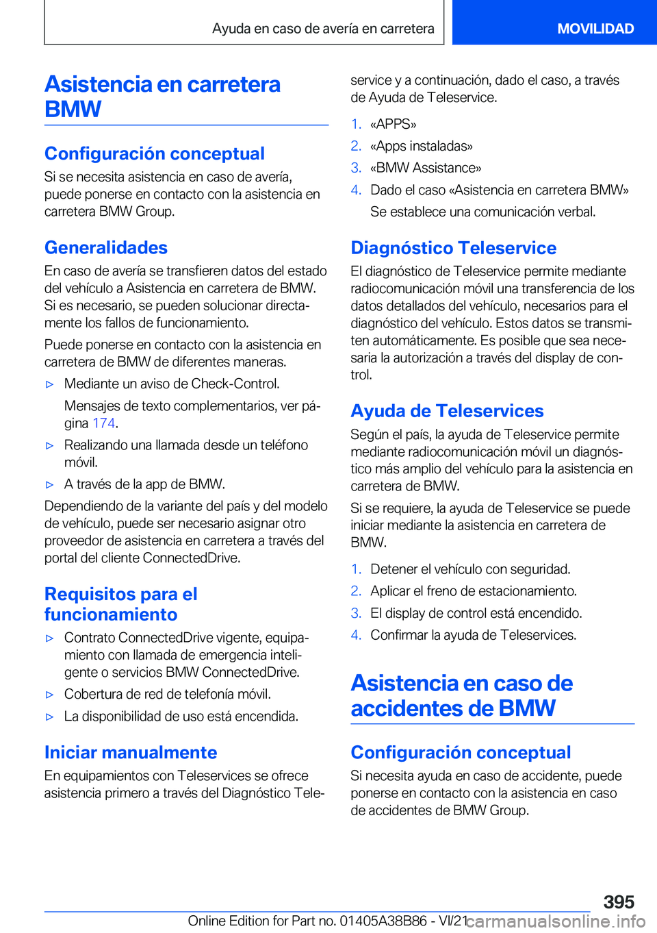 BMW M4 2022  Manuales de Empleo (in Spanish) �A�s�i�s�t�e�n�c�i�a��e�n��c�a�r�r�e�t�e�r�a�B�M�W
�C�o�n�f�i�g�u�r�a�c�i�