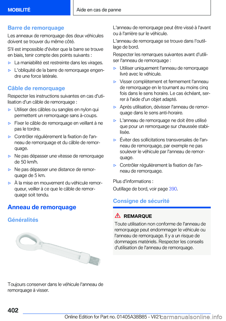 BMW M4 2022  Notices Demploi (in French) �B�a�r�r�e��d�e��r�e�m�o�r�q�u�a�g�e
�L�e�s��a�n�n�e�a�u�x��d�e��r�e�m�o�r�q�u�a�g�e��d�e�s��d�e�u�x��v�é�h�i�c�u�l�e�s
�d�o�i�v�e�n�t��s�e��t�r�o�u�v�e�r��d�u��m�ê�m�e��c�