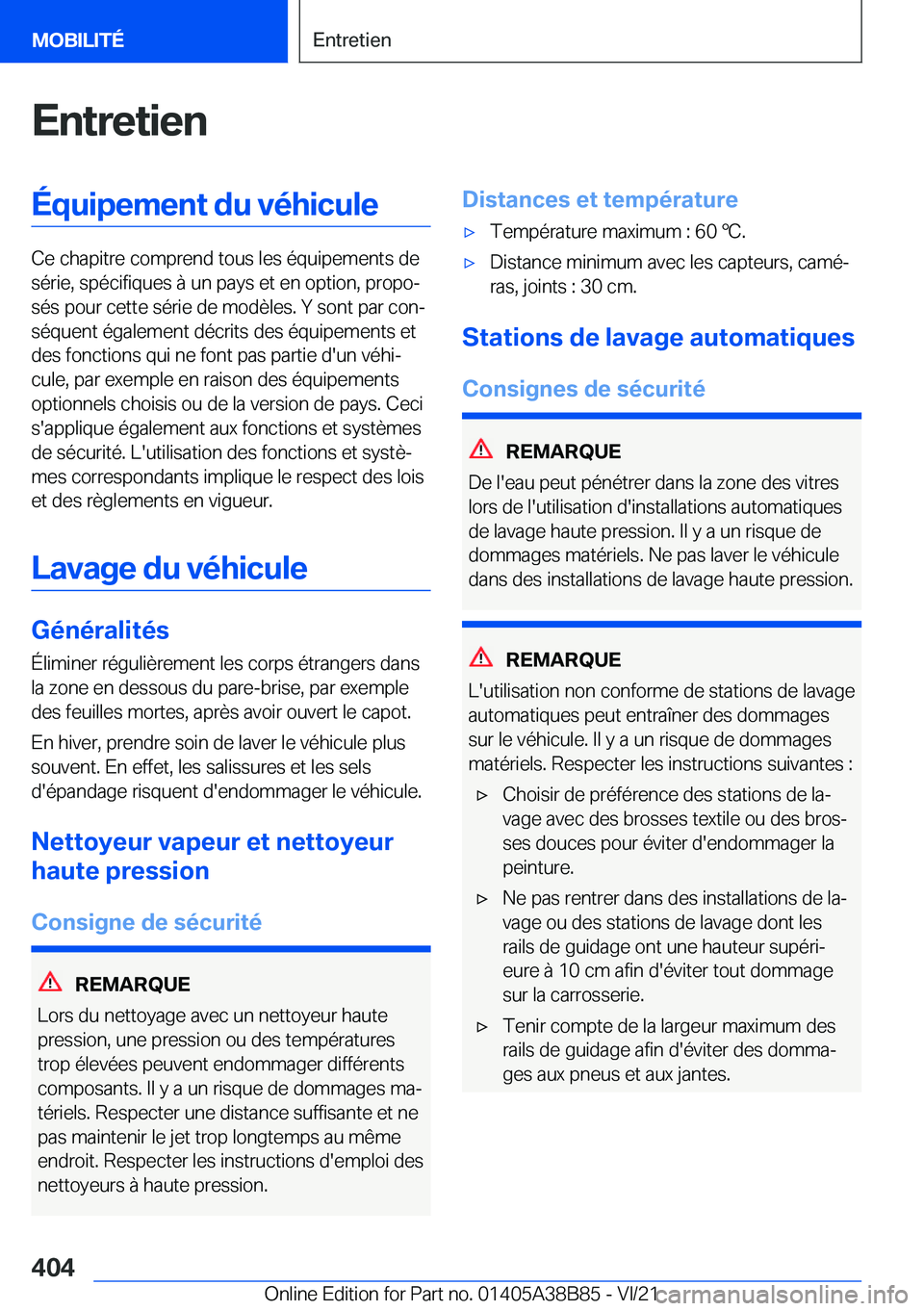 BMW M4 2022  Notices Demploi (in French) �E�n�t�r�e�t�i�e�n�