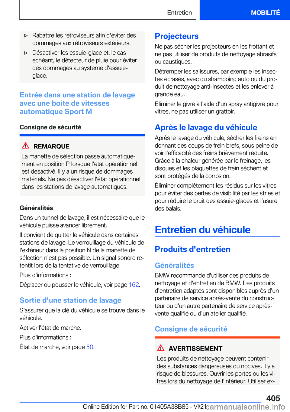 BMW M4 2022  Notices Demploi (in French) 'x�R�a�b�a�t�t�r�e��l�e�s��r�é�t�r�o�v�i�s�e�u�r�s��a�f�i�n��d�'�é�v�i�t�e�r��d�e�s�d�o�m�m�a�g�e�s��a�u�x��r�é�t�r�o�v�i�s�e�u�r�s��e�x�t�é�r�i�e�u�r�s�.'x�D�é�s�a�c�t�i�v�e�