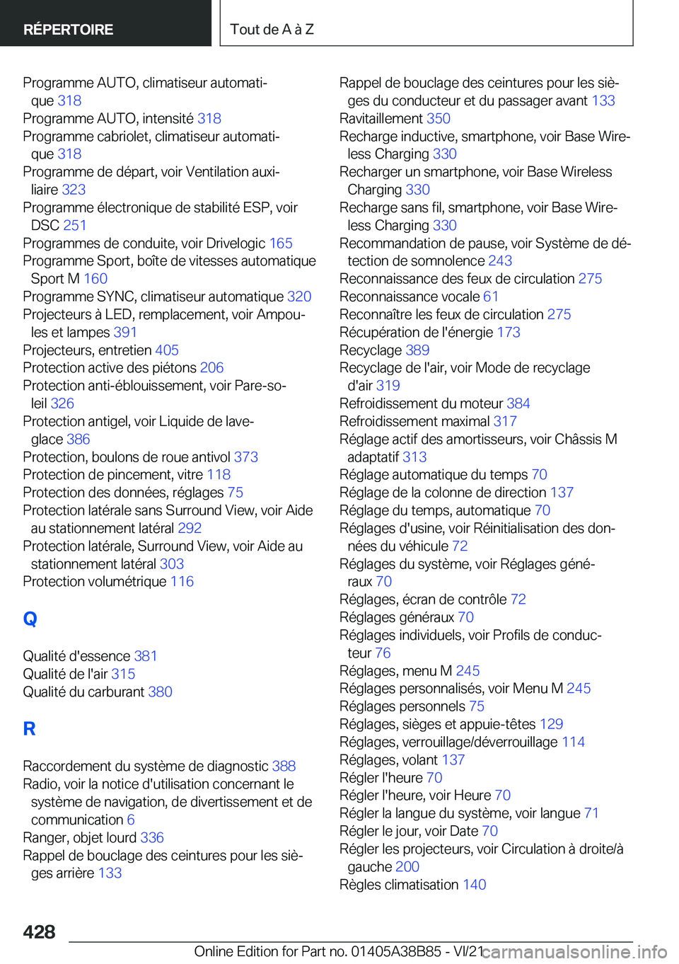 BMW M4 2022  Notices Demploi (in French) �P�r�o�g�r�a�m�m�e��A�U�T�O�,��c�l�i�m�a�t�i�s�e�u�r��a�u�t�o�m�a�t�ij�q�u�e� �3�1�8�
�P�r�o�g�r�a�m�m�e��A�U�T�O�,��i�n�t�e�n�s�i�t�é� �3�1�8�
�P�r�o�g�r�a�m�m�e��c�a�b�r�i�o�l�e�t�,��c�