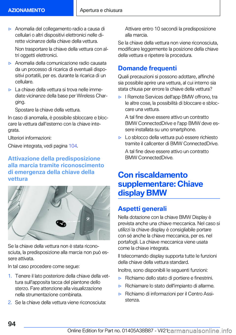 BMW M4 2022  Libretti Di Uso E manutenzione (in Italian) 'x�A�n�o�m�a�l�i�a��d�e�l��c�o�l�l�e�g�a�m�e�n�t�o��r�a�d�i�o��a��c�a�u�s�a��d�i
�c�e�l�l�u�l�a�r�i��o��a�l�t�r�i��d�i�s�p�o�s�i�t�i�v�i��e�l�e�t�t�r�o�n�i�c�i��n�e�l�l�e��d�iª �r�e�