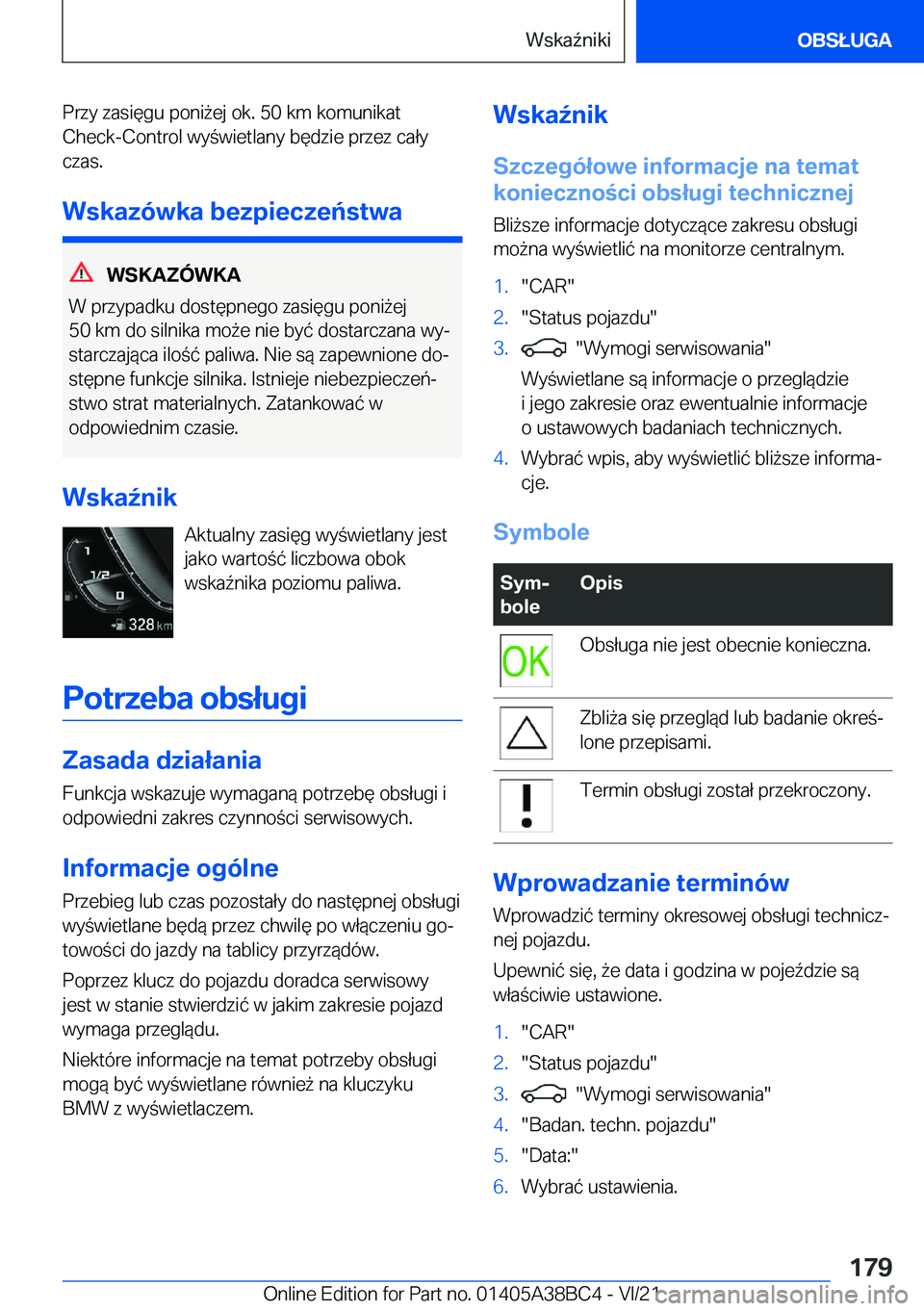 BMW M4 2022  Instrukcja obsługi (in Polish) �P�r�z�y��z�a�s�i�