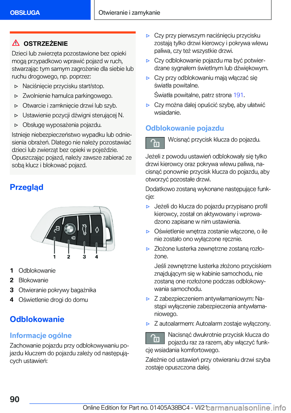 BMW M4 2022  Instrukcja obsługi (in Polish) �O�S�T�R�Z�E8�E�N�I�E
�D�z�i�e�c�i��l�u�b��z�w�i�e�r�z�