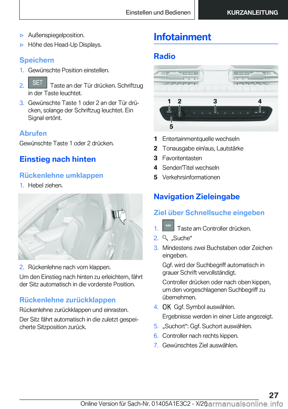 BMW M4 2021  Betriebsanleitungen (in German) 'x�A�u�