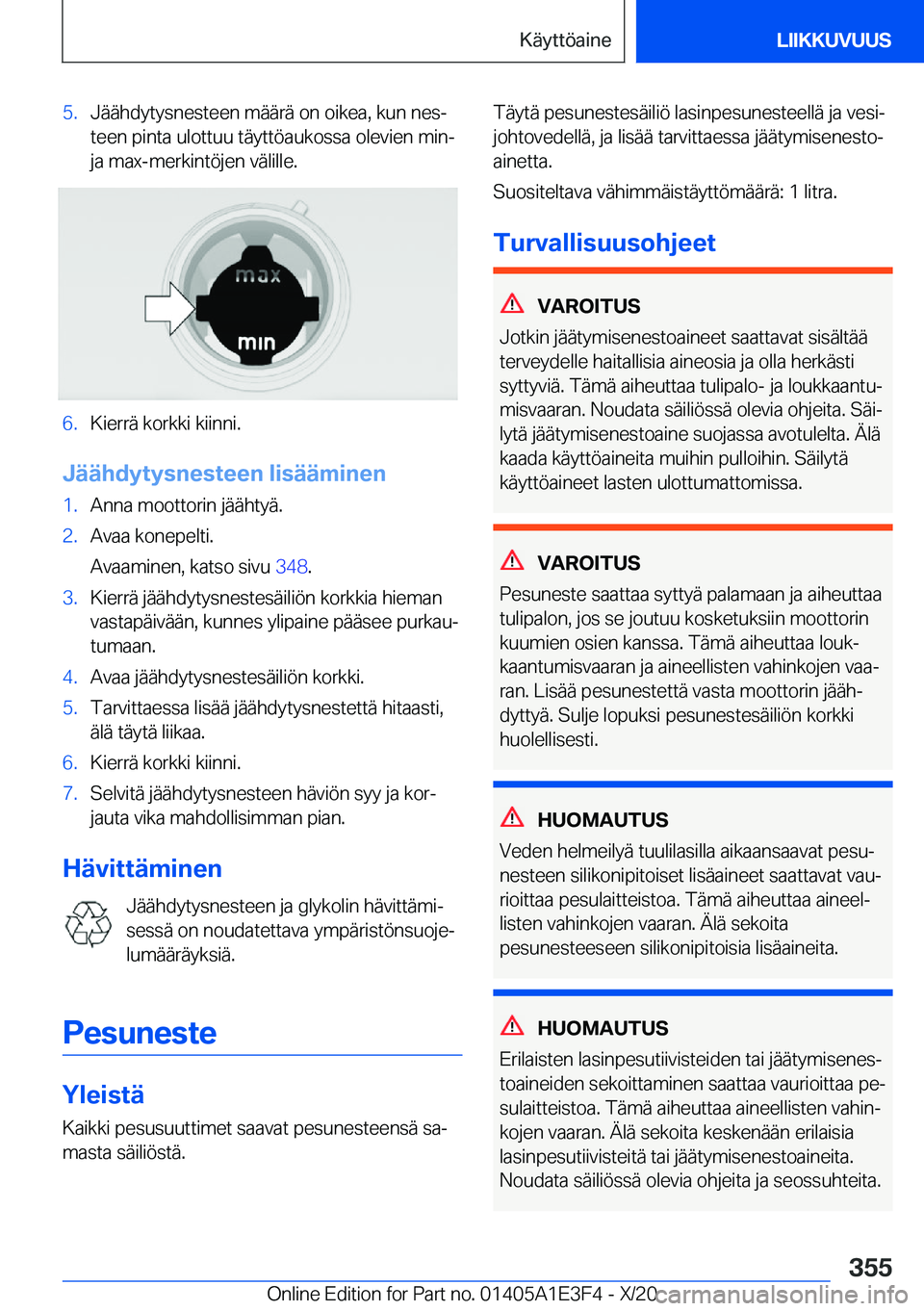 BMW M4 2021  Omistajan Käsikirja (in Finnish) �5�.�J�