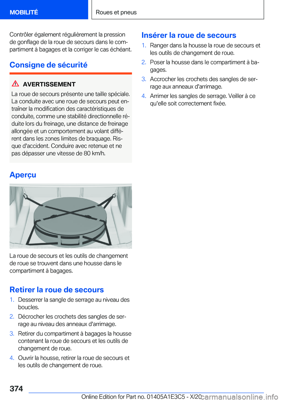 BMW M4 2021  Notices Demploi (in French) �C�o�n�t�r�