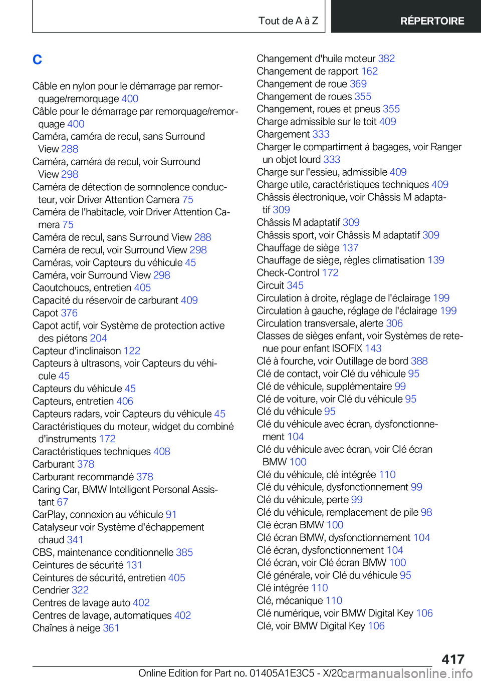 BMW M4 2021  Notices Demploi (in French) �C�C�