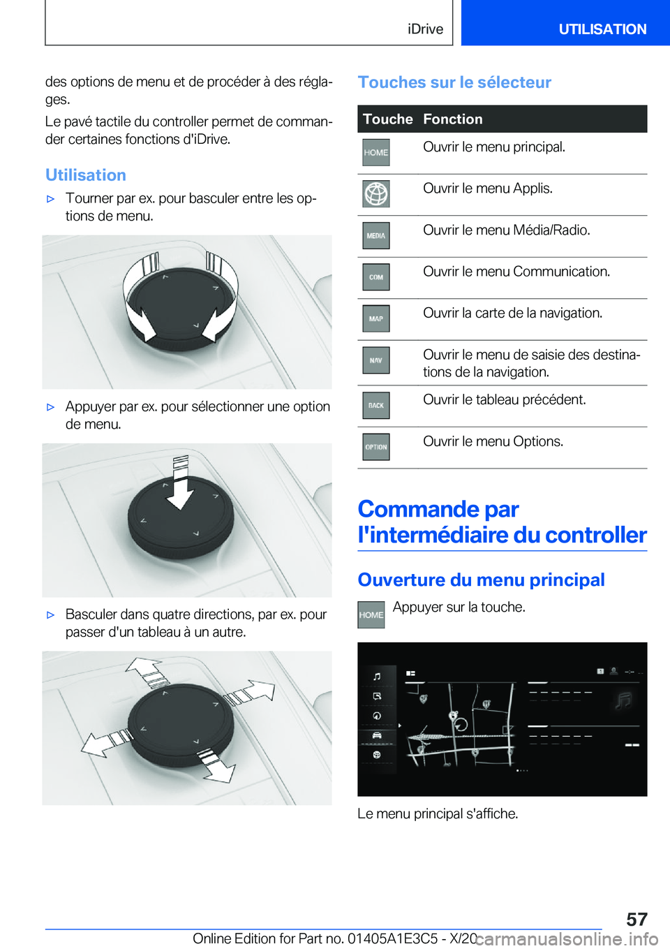 BMW M4 2021  Notices Demploi (in French) �d�e�s��o�p�t�i�o�n�s��d�e��m�e�n�u��e�t��d�e��p�r�o�c�é�d�e�r��