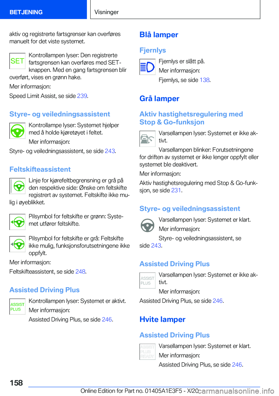 BMW M4 2021  InstruksjonsbØker (in Norwegian) �a�k�t�i�v��o�g��r�e�g�i�s�t�r�e�r�t�e��f�a�r�t�s�g�r�e�n�s�e�r��k�a�n��o�v�e�r�f�