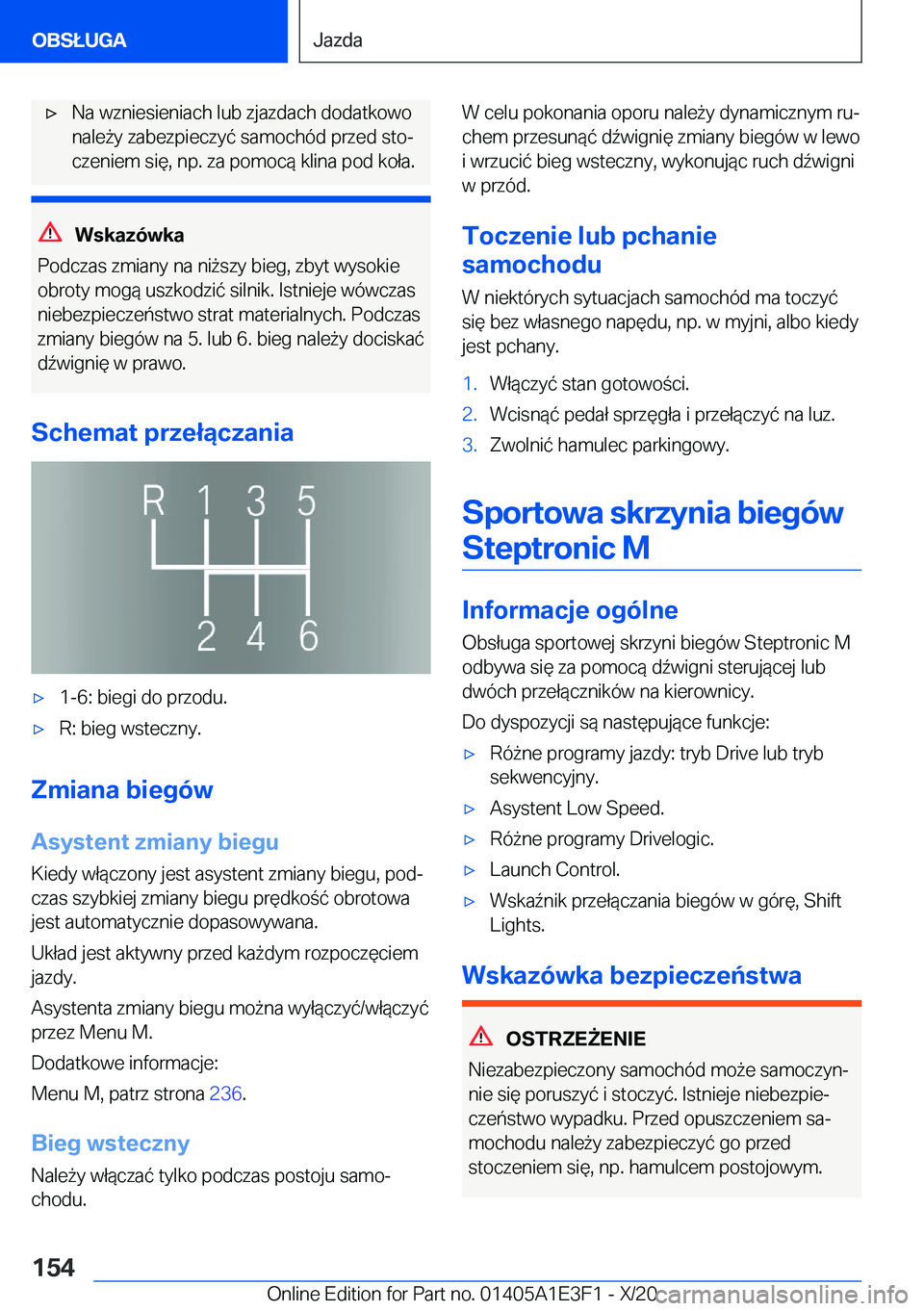 BMW M4 2021  Instrukcja obsługi (in Polish) 'x�N�a��w�z�n�i�e�s�i�e�n�i�a�c�h��l�u�b��z�j�a�z�d�a�c�h��d�o�d�a�t�k�o�w�o
�n�a�l�e9�y��z�a�b�e�z�p�i�e�c�z�y�