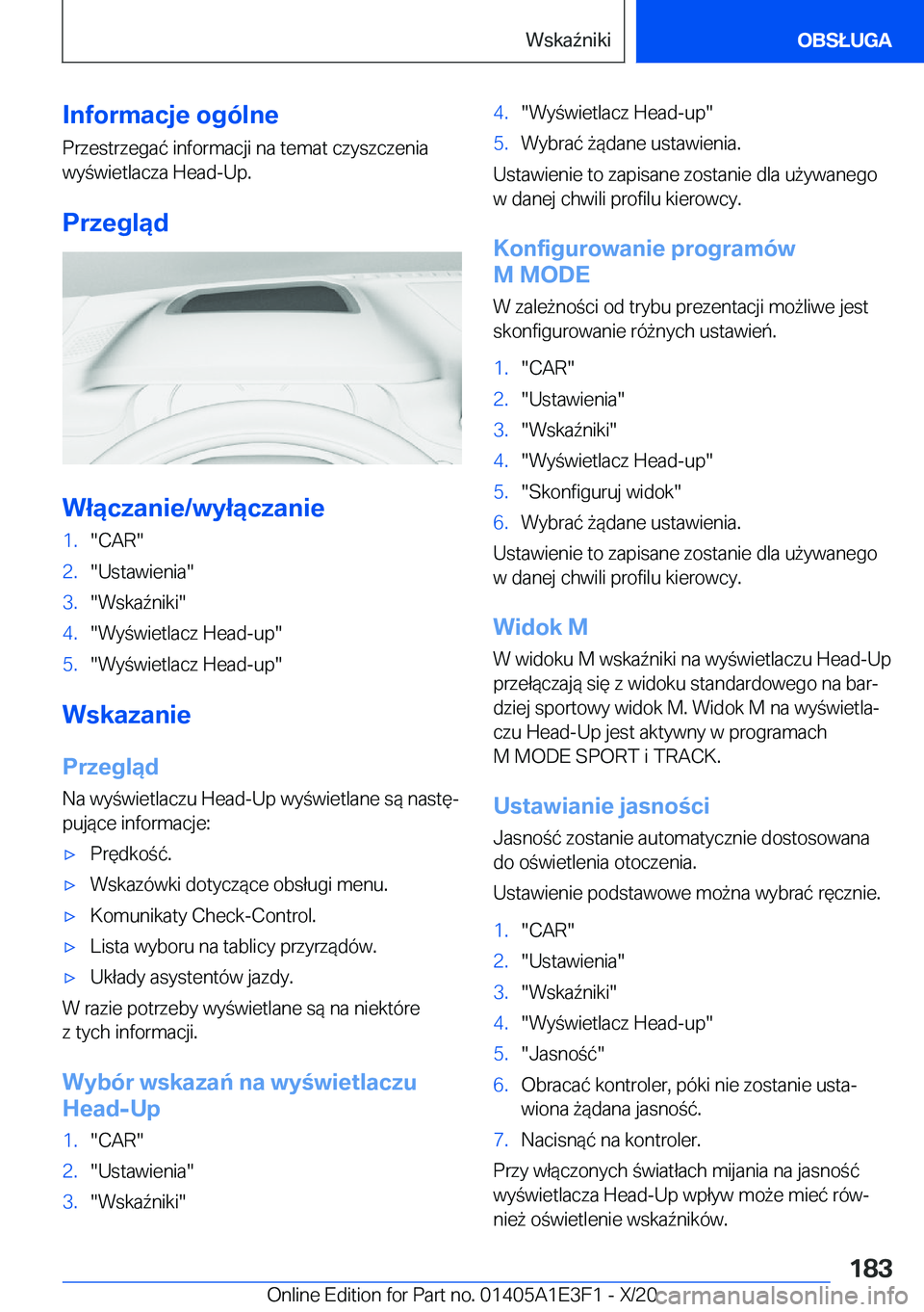 BMW M4 2021  Instrukcja obsługi (in Polish) �I�n�f�o�r�m�a�c�j�e��o�g�