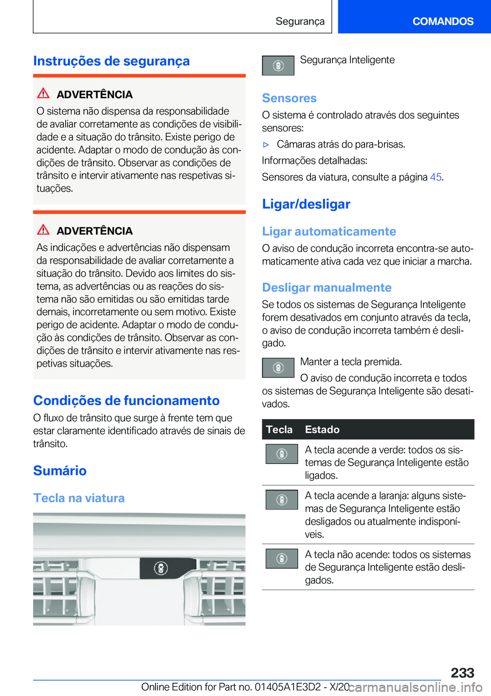 BMW M4 2021  Manual do condutor (in Portuguese) �I�n�s�t�r�u�
