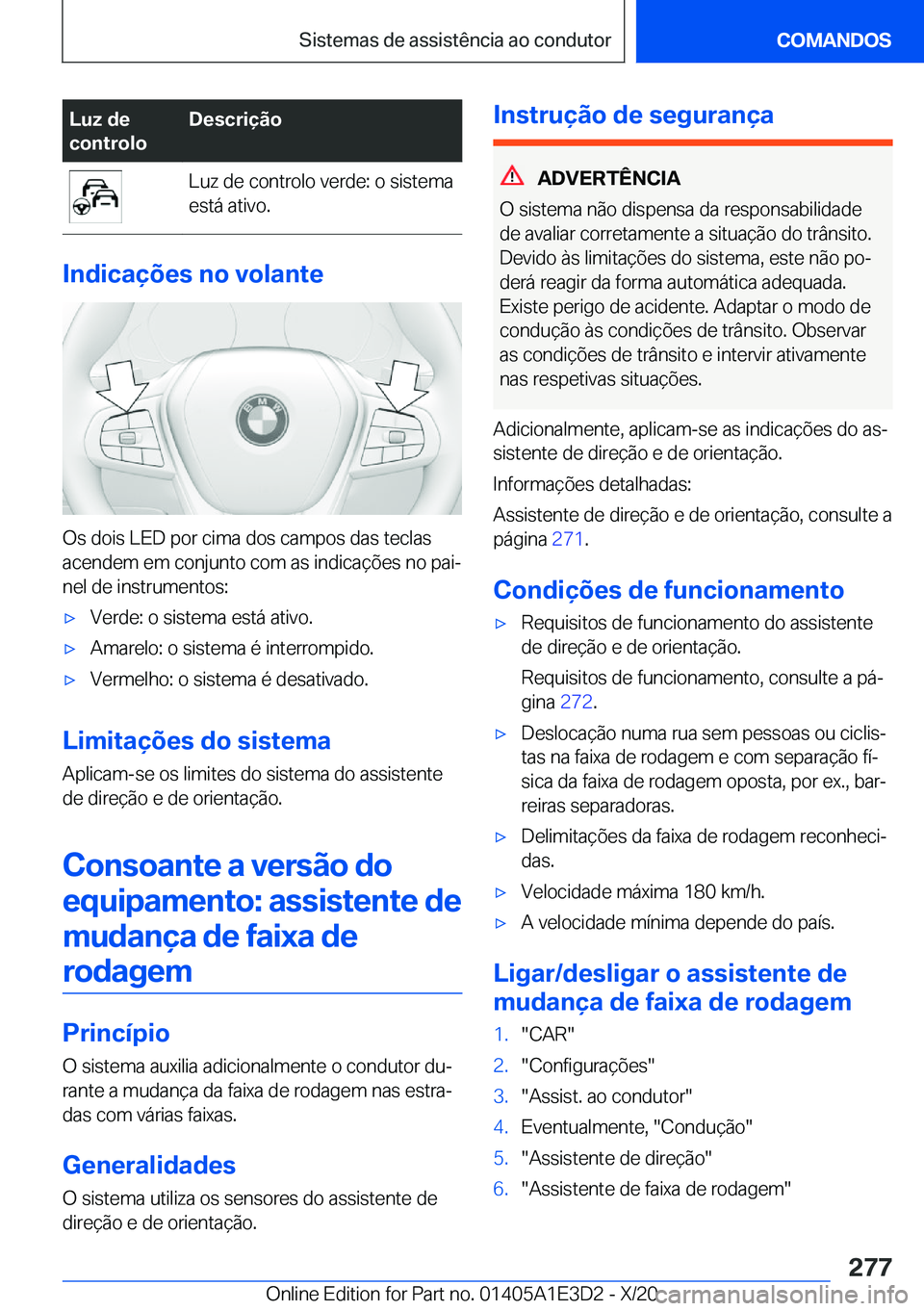 BMW M4 2021  Manual do condutor (in Portuguese) �L�u�z��d�e
�c�o�n�t�r�o�l�o�D�e�s�c�r�i�