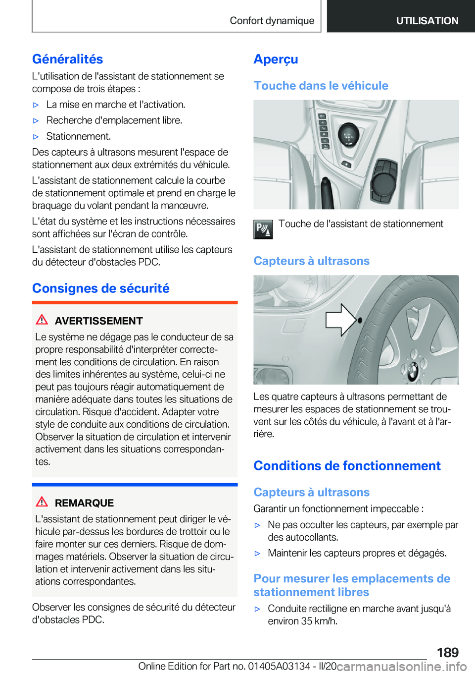 BMW M4 2020  Notices Demploi (in French) �G�é�n�é�r�a�l�i�t�é�s�L�'�u�t�i�l�i�s�a�t�i�o�n��d�e��l�'�a�s�s�i�s�t�a�n�t��d�e��s�t�a�t�i�o�n�n�e�m�e�n�t��s�e�c�o�m�p�o�s�e��d�e��t�r�o�i�s��é�t�a�p�e�s��:'x�L�a��m�i�s�e