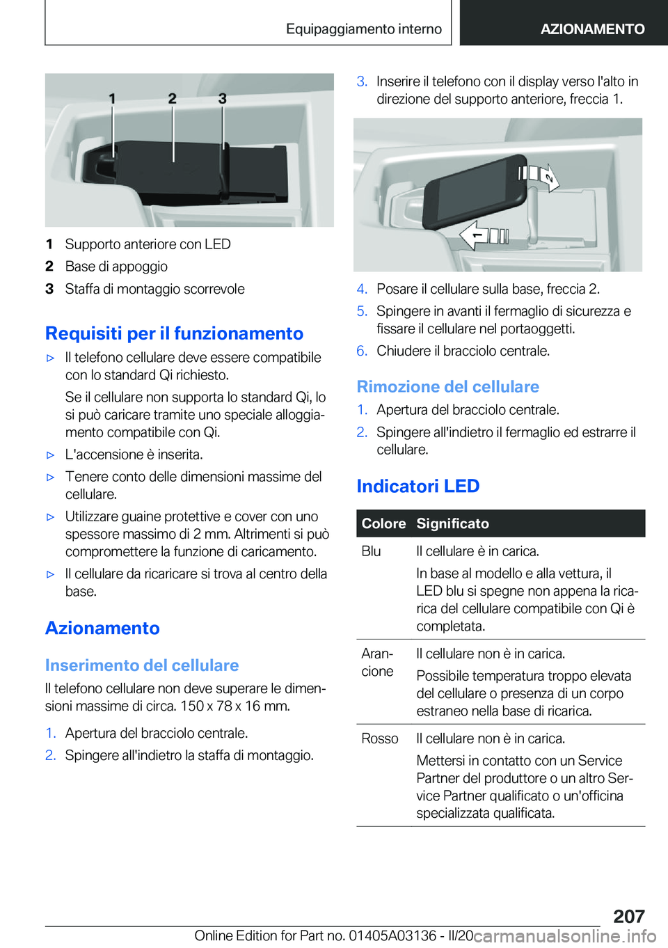 BMW M4 2020  Libretti Di Uso E manutenzione (in Italian) �1�S�u�p�p�o�r�t�o��a�n�t�e�r�i�o�r�e��c�o�n��L�E�D�2�B�a�s�e��d�i��a�p�p�o�g�g�i�o�3�S�t�a�f�f�a��d�i��m�o�n�t�a�g�g�i�o��s�c�o�r�r�e�v�o�l�e
�R�e�q�u�i�s�i�t�i��p�e�r��i�l��f�u�n�z�i�o�n�