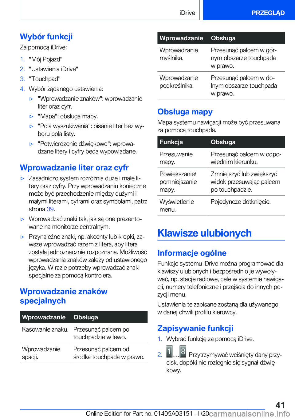 BMW M4 2020  Instrukcja obsługi (in Polish) �W�y�b�