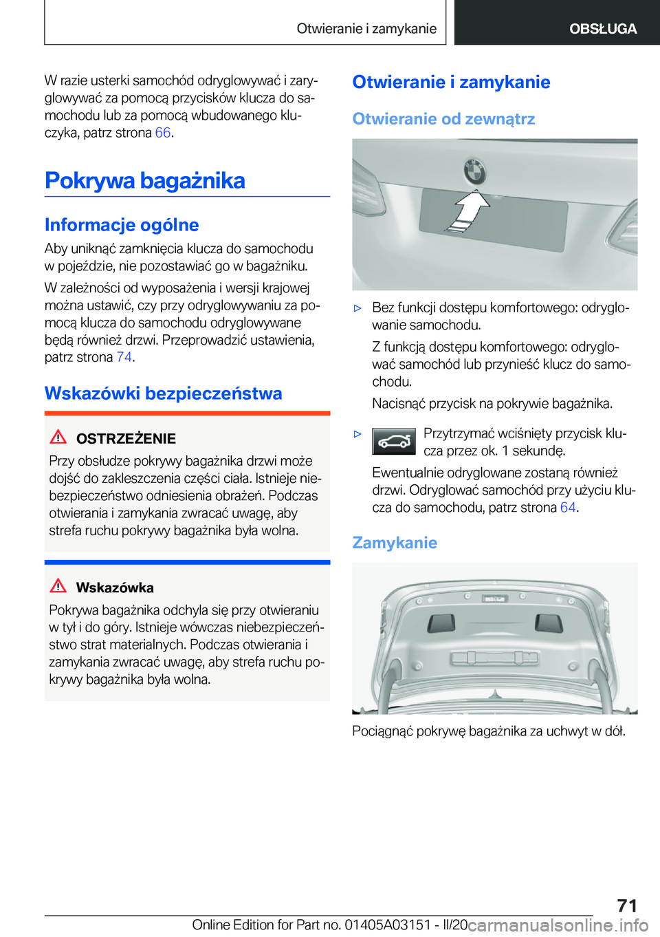 BMW M4 2020  Instrukcja obsługi (in Polish) �W��r�a�z�i�e��u�s�t�e�r�k�i��s�a�m�o�c�h�