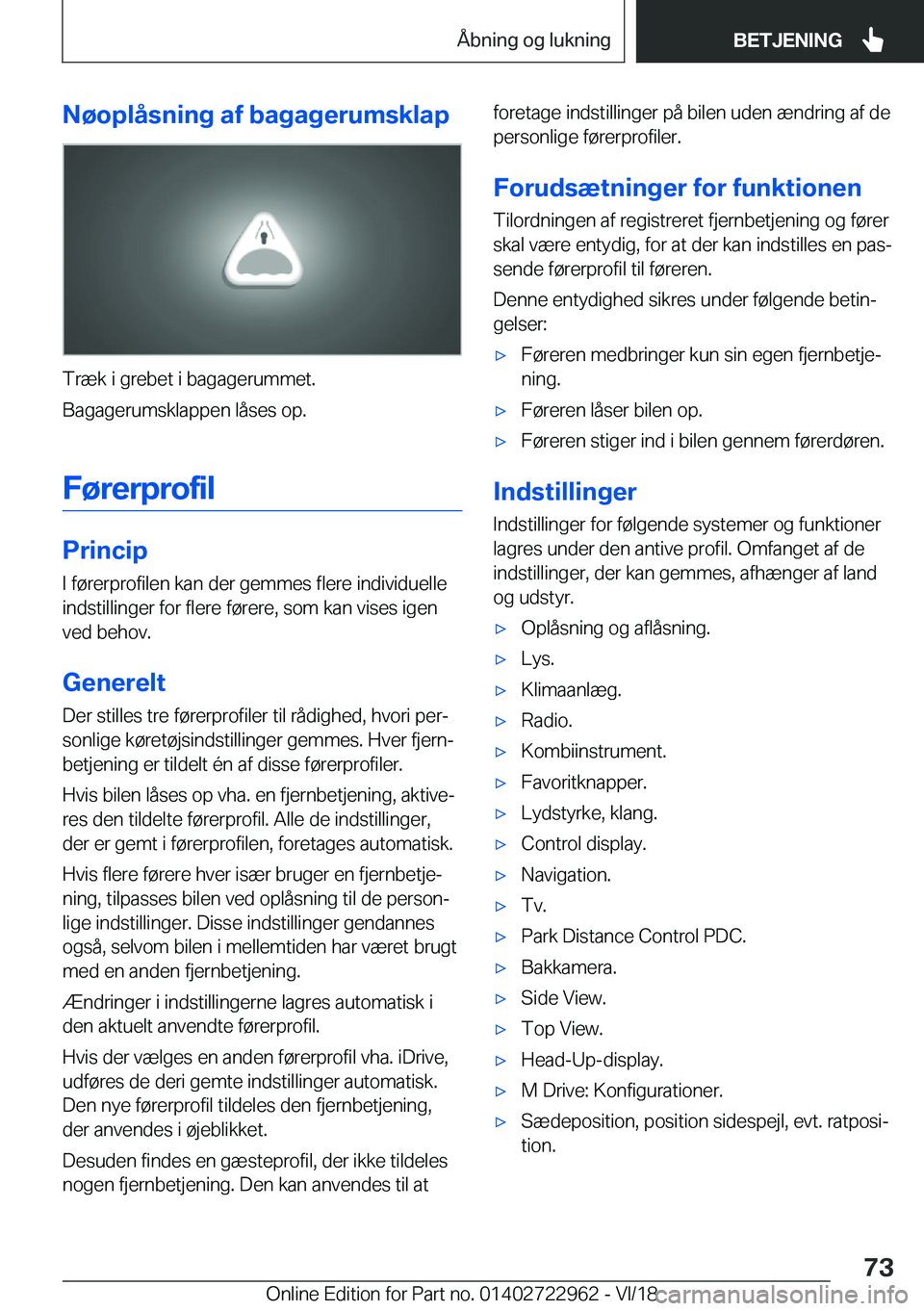 BMW M4 2019  InstruktionsbØger (in Danish) �N�