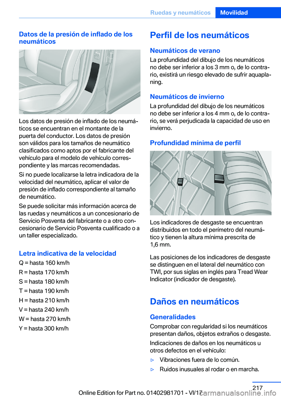 BMW M4 2018  Manuales de Empleo (in Spanish) �D�a�t�o�s��d�e��l�a��p�r�e�s�i�