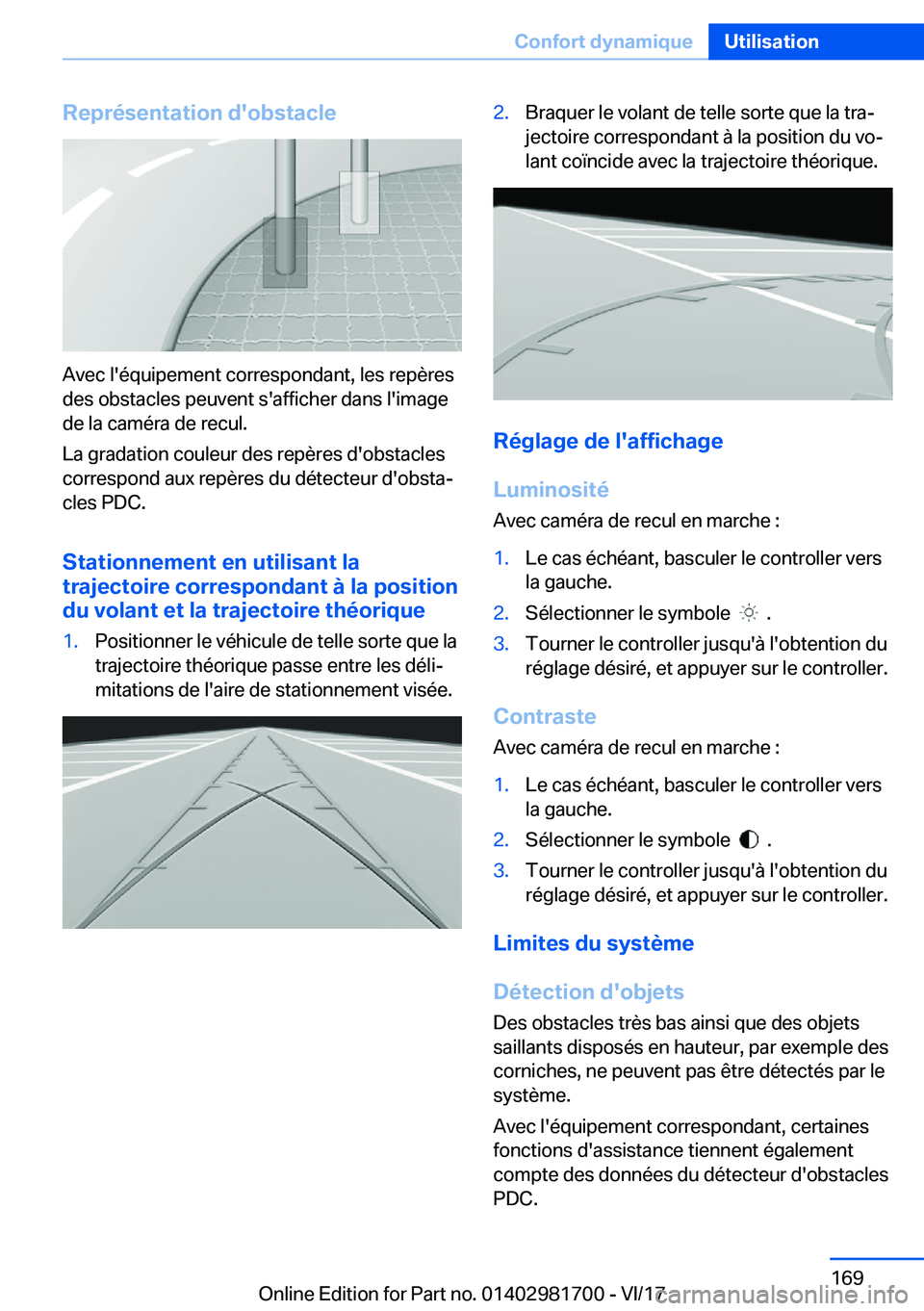 BMW M4 2018  Notices Demploi (in French) �R�e�p�r�é�s�e�n�t�a�t�i�o�n��d�'�o�b�s�t�a�c�l�e
�A�v�e�c� �l�'�é�q�u�i�p�e�m�e�n�t� �c�o�r�r�e�s�p�o�n�d�a�n�t�,� �l�e�s� �r�e�p�è�r�e�s�d�e�s� �o�b�s�t�a�c�l�e�s� �p�e�u�v�e�n�t� �s�