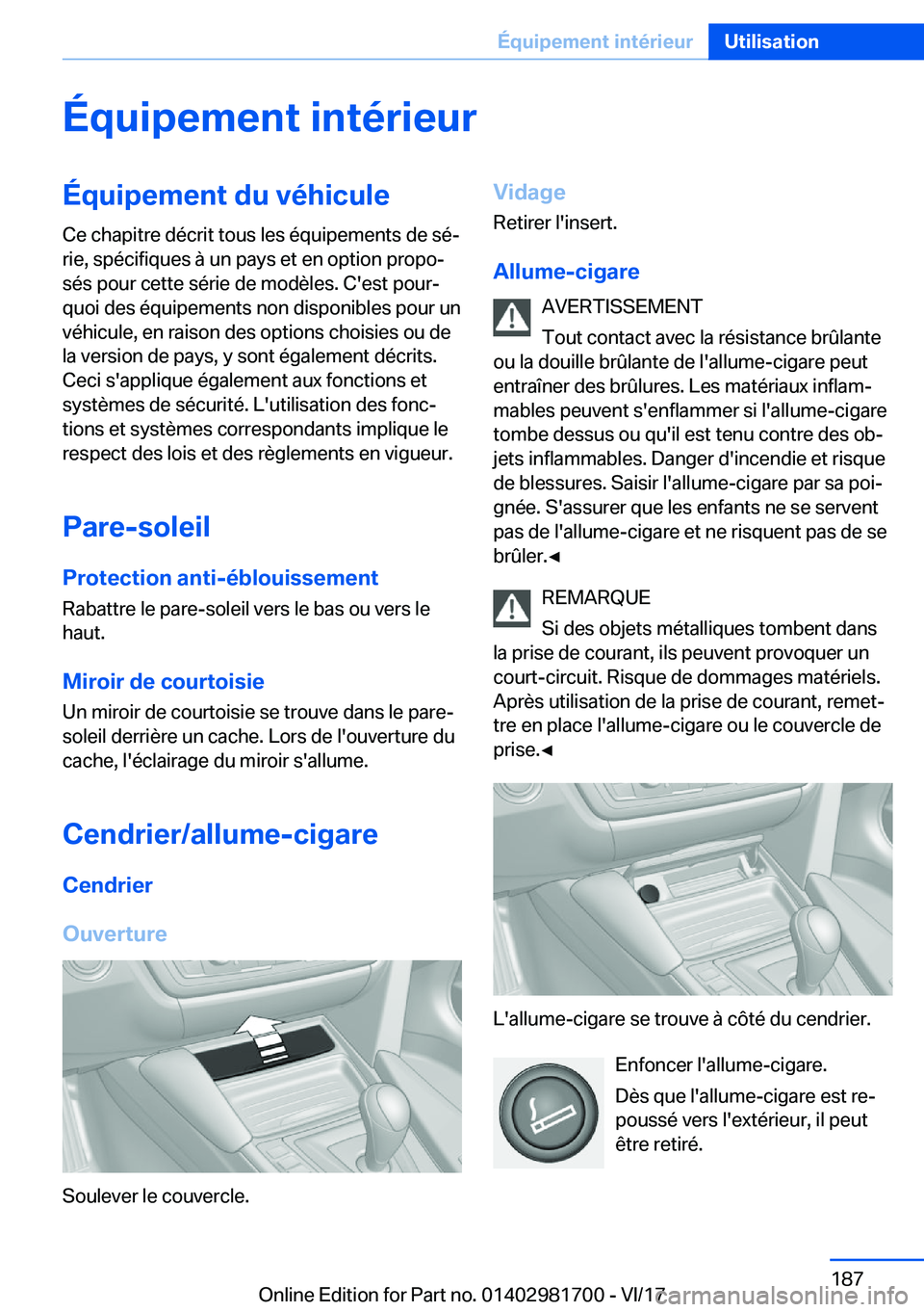 BMW M4 2018  Notices Demploi (in French) �