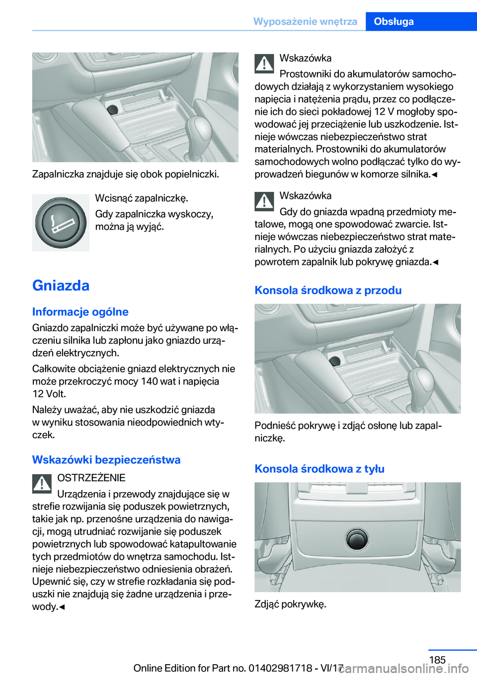 BMW M4 2018  Instrukcja obsługi (in Polish) �Z�a�p�a�l�n�i�c�z�k�a� �z�n�a�j�d�u�j�e� �s�i�