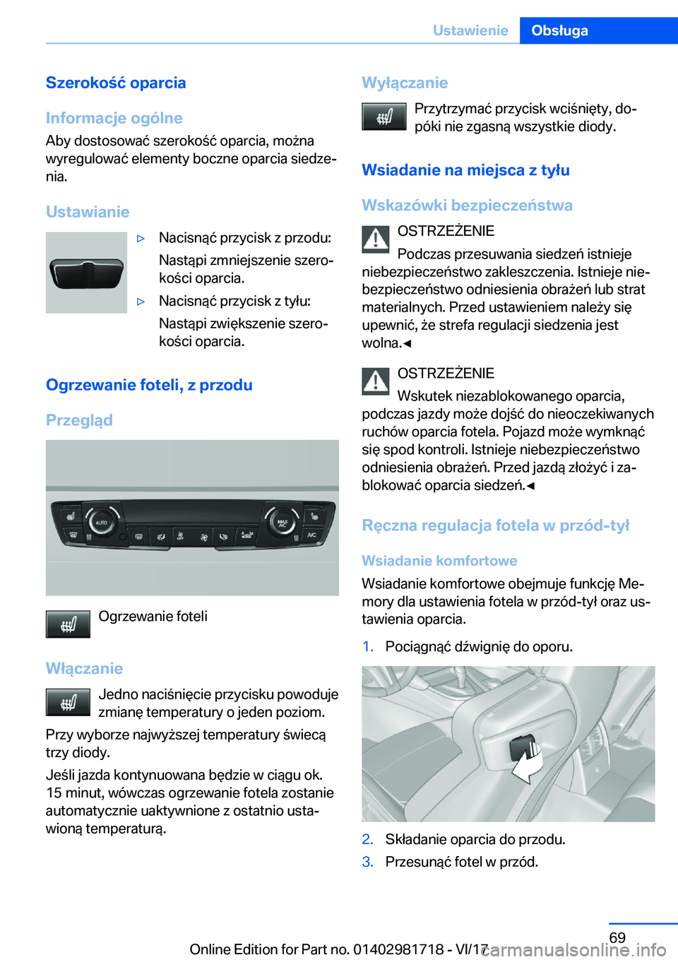 BMW M4 2018  Instrukcja obsługi (in Polish) �S�z�e�r�o�k�o�