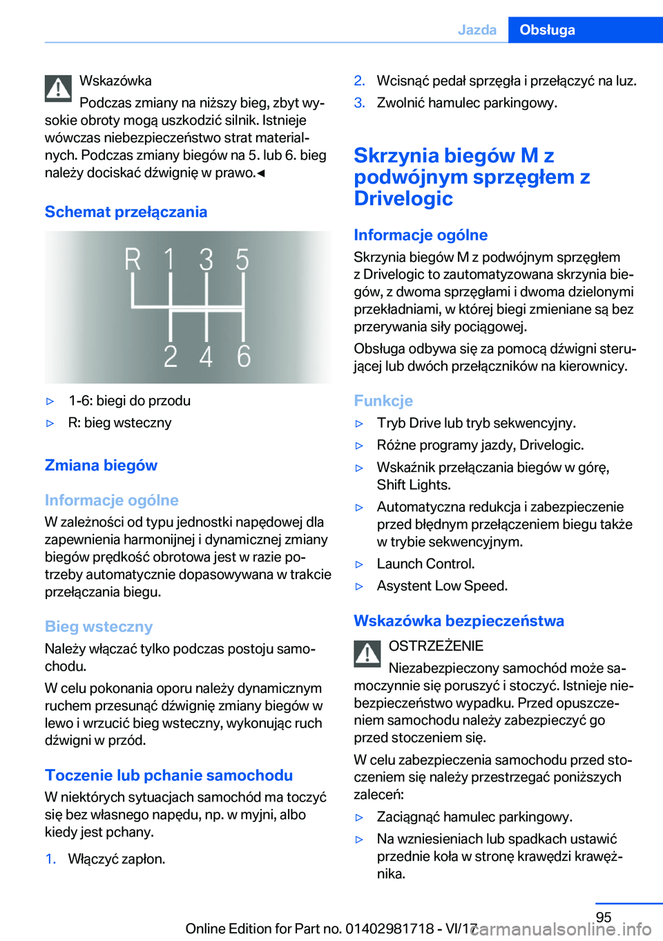 BMW M4 2018  Instrukcja obsługi (in Polish) �W�s�k�a�z�
