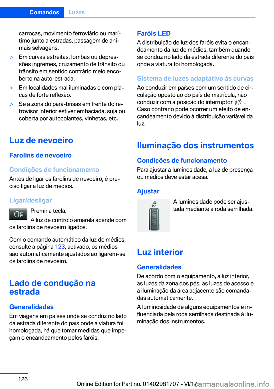 BMW M4 2018  Manual do condutor (in Portuguese) �c�a�r�r�o�