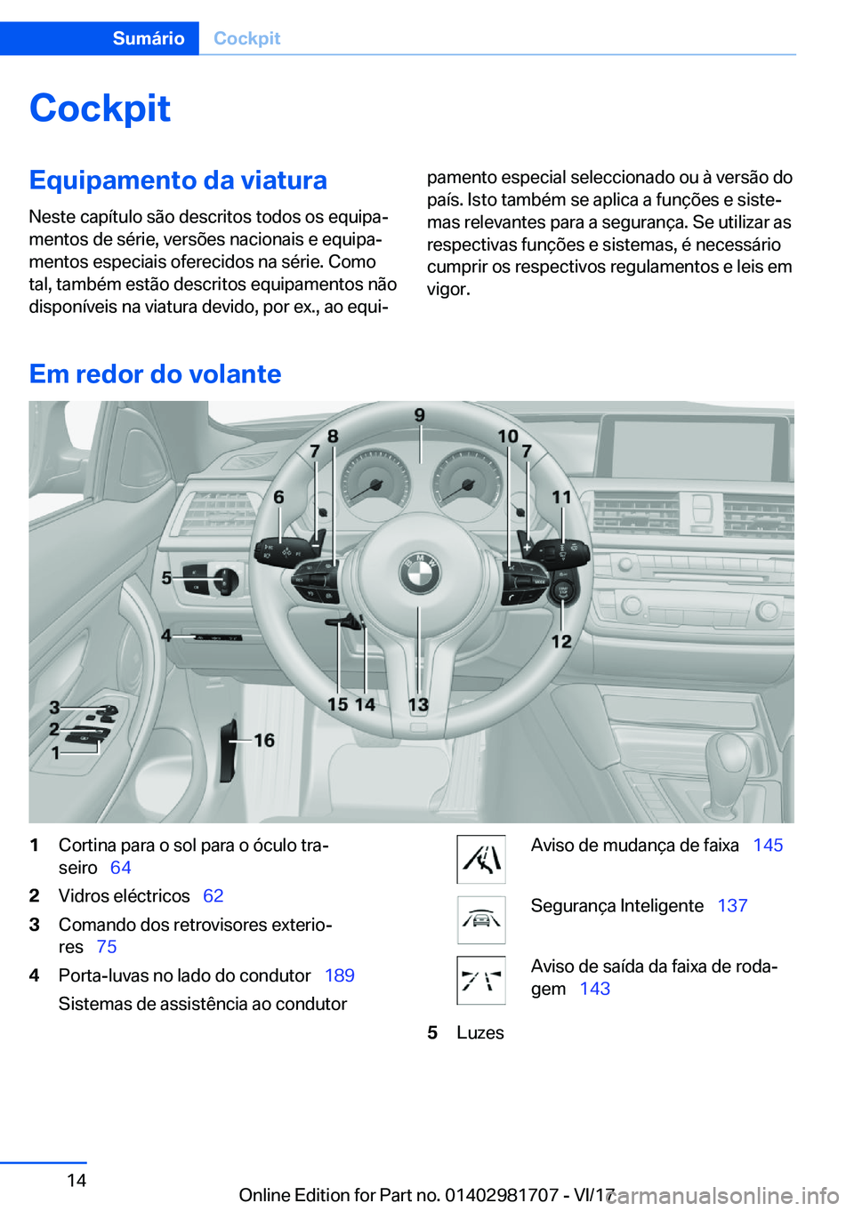 BMW M4 2018  Manual do condutor (in Portuguese) �C�o�c�k�p�i�t�E�q�u�i�p�a�m�e�n�t�o��d�a��v�i�a�t�u�r�a
�N�e�s�t�e� �c�a�p�