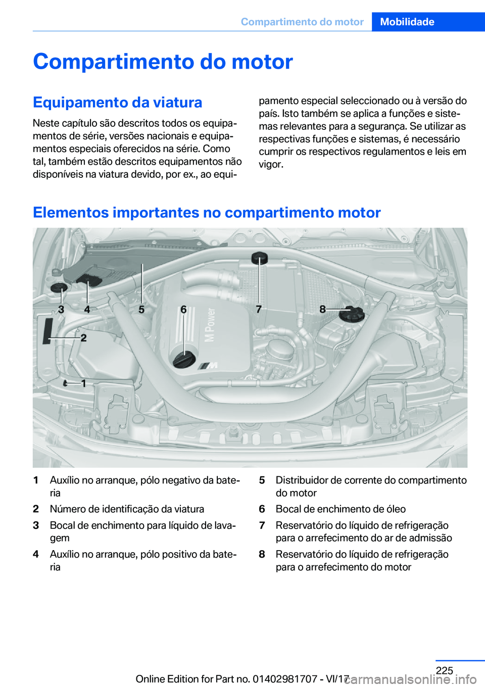 BMW M4 2018  Manual do condutor (in Portuguese) �C�o�m�p�a�r�t�i�m�e�n�t�o��d�o��m�o�t�o�r�E�q�u�i�p�a�m�e�n�t�o��d�a��v�i�a�t�u�r�a�N�e�s�t�e� �c�a�p�