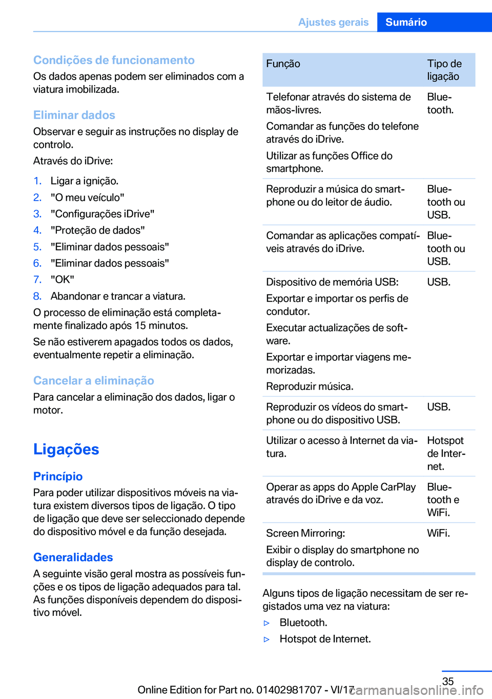 BMW M4 2018  Manual do condutor (in Portuguese) �C�o�n�d�i�