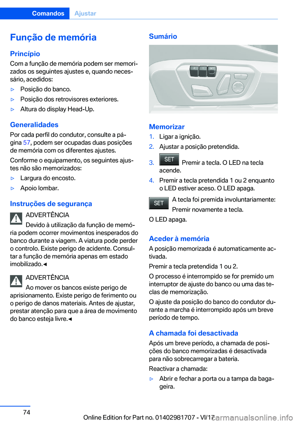 BMW M4 2018  Manual do condutor (in Portuguese) �F�u�n�