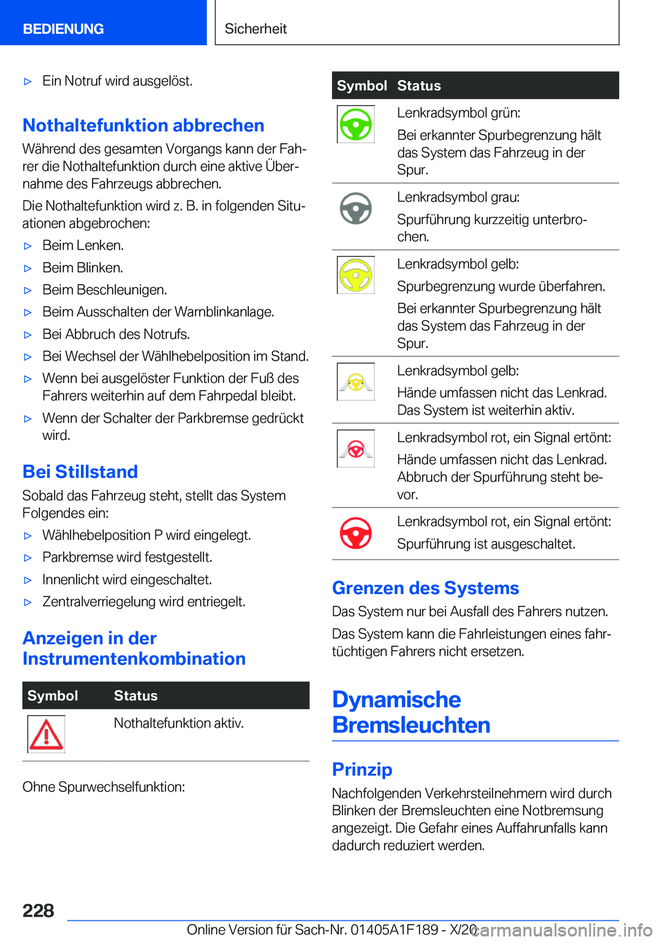 BMW M5 2021  Betriebsanleitungen (in German) 'x�E�i�n��N�o�t�r�u�f��w�i�r�d��a�u�s�g�e�l�