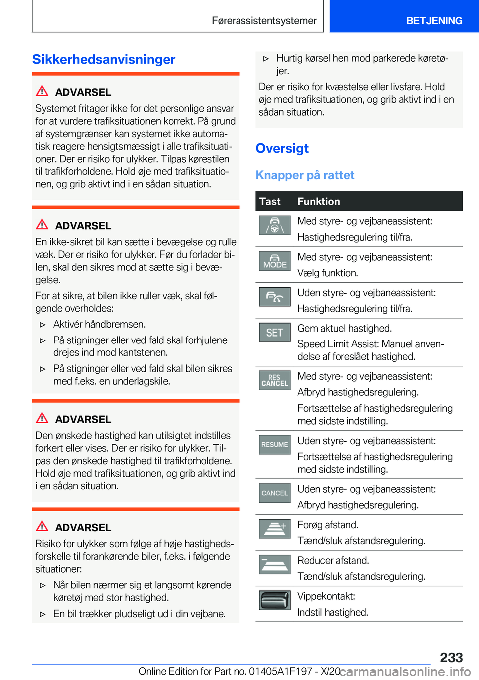 BMW M5 2021  InstruktionsbØger (in Danish) �S�i�k�k�e�r�h�e�d�s�a�n�v�i�s�n�i�n�g�e�r
�A�D�V�A�R�S�E�L
�S�y�s�t�e�m�e�t��f�r�i�t�a�g�e�r��i�k�k�e��f�o�r��d�e�t��p�e�r�s�o�n�l�i�g�e��a�n�s�v�a�r �f�o�r��a�t��v�u�r�d�e�r�e��t�r�a�f�i�k�