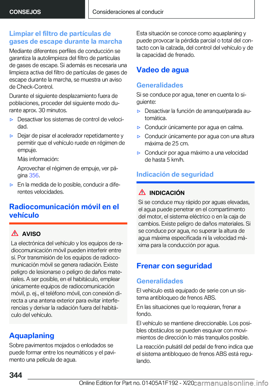 BMW M5 2021  Manuales de Empleo (in Spanish) �L�i�m�p�i�a�r��e�l��f�i�l�t�r�o��d�e��p�a�r�t�