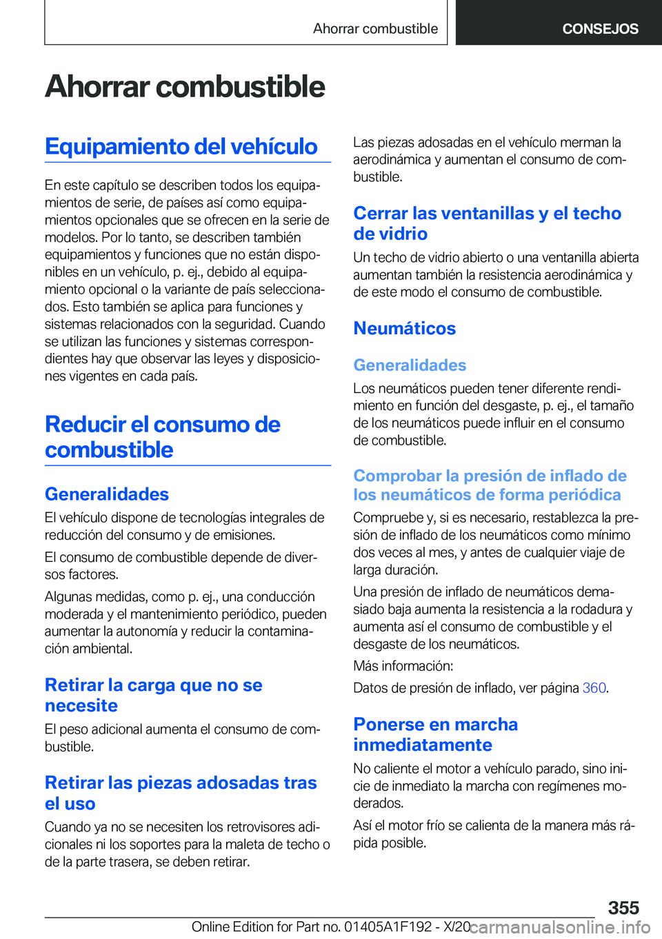 BMW M5 2021  Manuales de Empleo (in Spanish) �A�h�o�r�r�a�r��c�o�m�b�u�s�t�i�b�l�e�E�q�u�i�p�a�m�i�e�n�t�o��d�e�l��v�e�h�