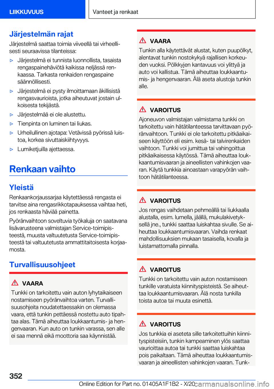 BMW M5 2021  Omistajan Käsikirja (in Finnish) �J�