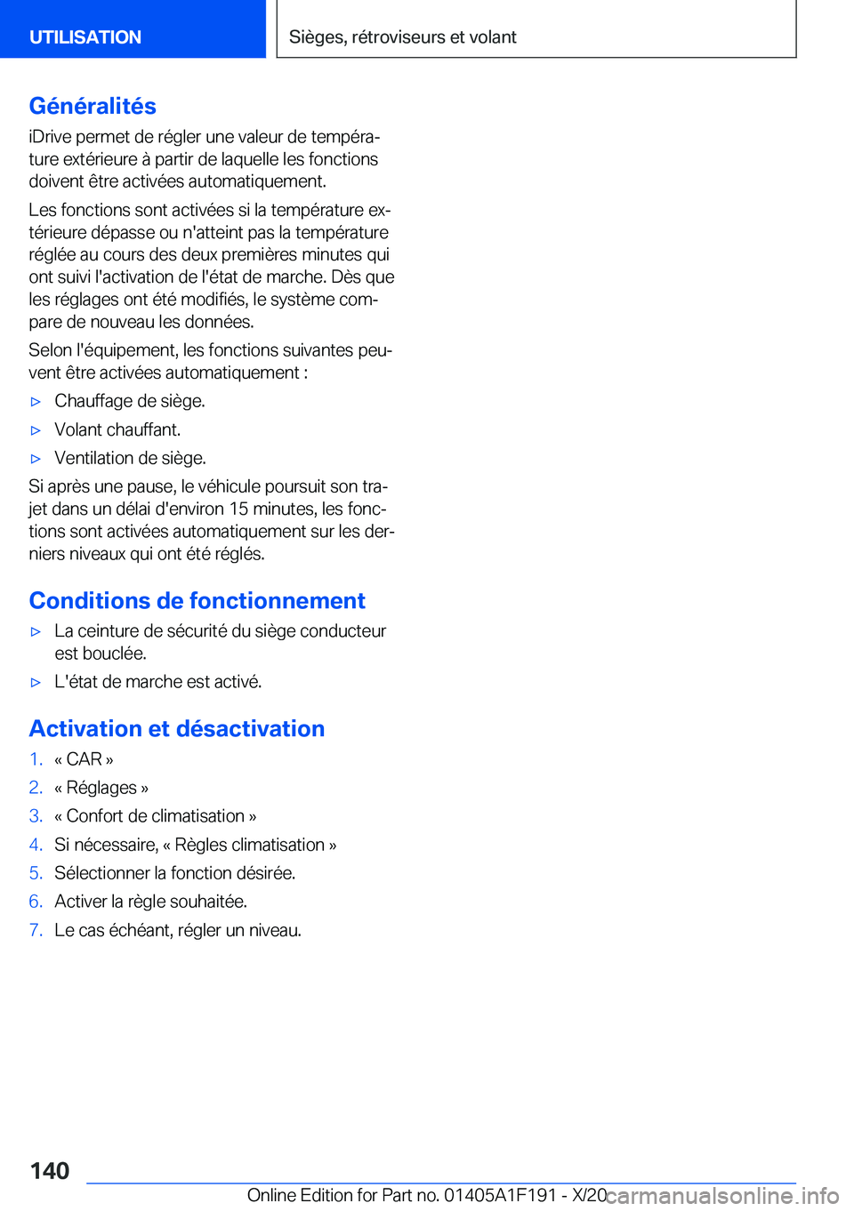 BMW M5 2021  Notices Demploi (in French) �G�é�n�é�r�a�l�i�t�é�s�i�D�r�i�v�e��p�e�r�m�e�t��d�e��r�é�g�l�e�r��u�n�e��v�a�l�e�u�r��d�e��t�e�m�p�é�r�aj�t�u�r�e��e�x�t�é�r�i�e�u�r�e��