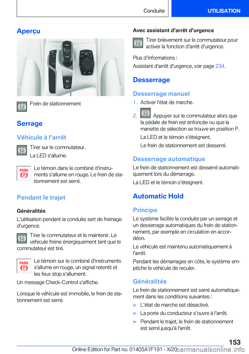 BMW M5 2021  Notices Demploi (in French) �A�p�e�r�ç�u
�F�r�e�i�n��d�e��s�t�a�t�i�o�n�n�e�m�e�n�t
�S�e�r�r�a�g�e
�V�é�h�i�c�u�l�e��