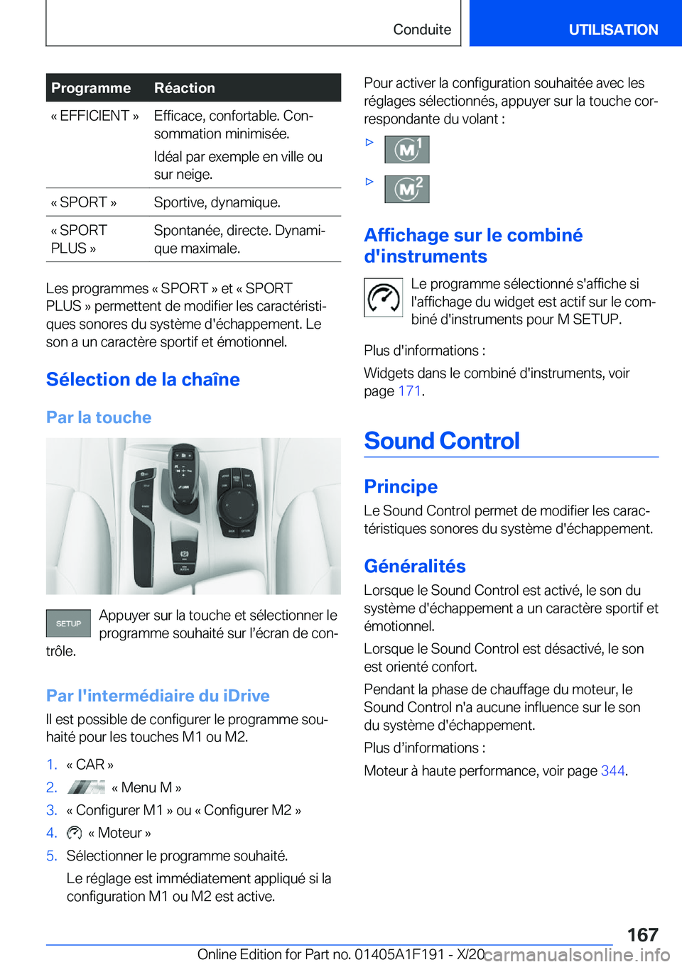BMW M5 2021  Notices Demploi (in French) �P�r�o�g�r�a�m�m�e�R�é�a�c�t�i�o�n�k��E�F�F�I�C�I�E�N�T��{�E�f�f�i�c�a�c�e�,��c�o�n�f�o�r�t�a�b�l�e�.��C�o�nj
�s�o�m�m�a�t�i�o�n��m�i�n�i�m�i�s�é�e�.
�I�d�é�a�l��p�a�r��e�x�e�m�p�l�e��e�n�